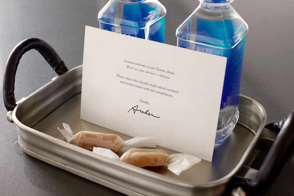 Archer welcome amenity - FIJI Water and treats